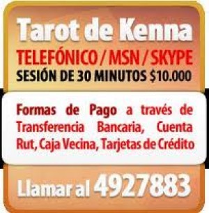 KENNA Turismo en Chile en Santiago |  Tarot Telefonico Kenna 4927883. El Tarot te ayuda a abrir caminos, Tarot en Chile