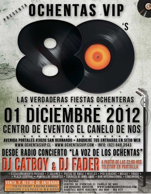 John Peter Turismo en Chile en San Bernardo |  Fiesta ochentas vip san bernardo 80s vip canelo de nos, La verdadera fiesta de los ochentas en san bernardo