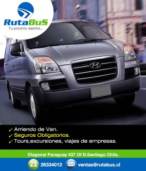 Rutabus Turismo en Chile en Santiago |  Rutabus  viajes especiales dentro y fuera del pa&iacute;s, Arriendo de van