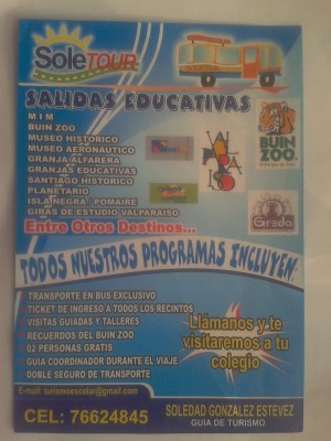 Soledad Gonz&aacute;lez Turismo en Chile en Santiago |  Paseos y salidas educativas colegios y agrupaciones juveniles a&Ntilde;o 2014, Museos, zoologicos, granjas educativas, tour valpara&iacute;so y vi&ntilde;a del mar