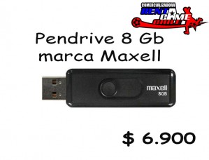 RENTAGAME CHILE Turismo en Chile en La Cisterna |  Pendrive 8 gb, marca maxell/precio: $ 6.900, Rentagame: maquinas de juego:  accesorios,repuestos, servicio tecnico