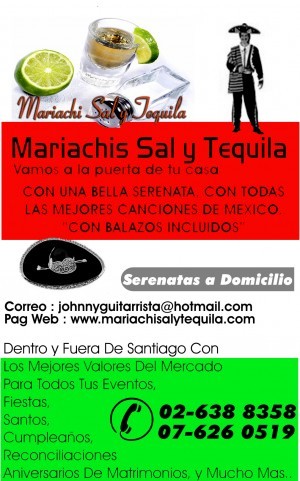 johnny luis Turismo en Chile en Santiago |  para el amor serentas con el mariachis sal y tequila serenatas, 4 MARIACHIS X $50.000-  FONOS:  02-6388358   /    07-6260519