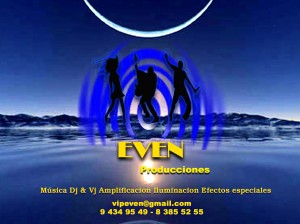 EVEN PRODUCCIONES Turismo en Chile en Las Condes |  DISCO PEQUES, FIESTAS 15 A&Ntilde;OS, DJ, LUCES, KARAOKE, ANIMACION, AMPLIFICACION, ILUMINACION, DJ, VJ, EVENTOS, FOTOGRAFIAS, CUMPLEA&Ntilde;OS, BAUTIZOS