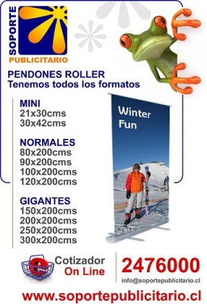 SOPORTEPUBLICITARIO Turismo en Chile en Santiago |  PENDONES ROLLER Tenemos todos los formatos, Tenemos todos los formatos (pendon Roller, pend&oacute;n Roller, pendones Roller, 