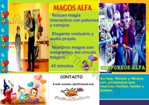 Alfa Eventos Cumplea&ntilde;os 2261874 Turismo en Chile en Vitacura |  Animaciones Infantiles Domcilio Empresas Colegios Jardin Infantil 2261874, Funcion Titeres Show Magos Payasitas Lazy Town Barney Minnie Mickey 